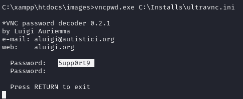 VNC password decrypted