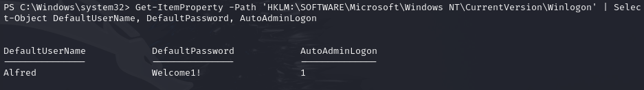 Autologon creds
