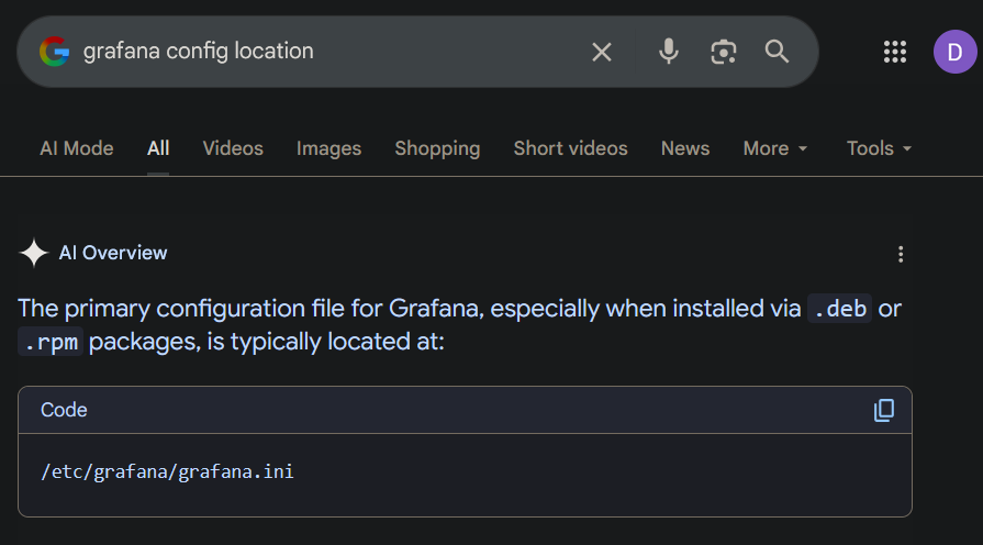 Grafana version