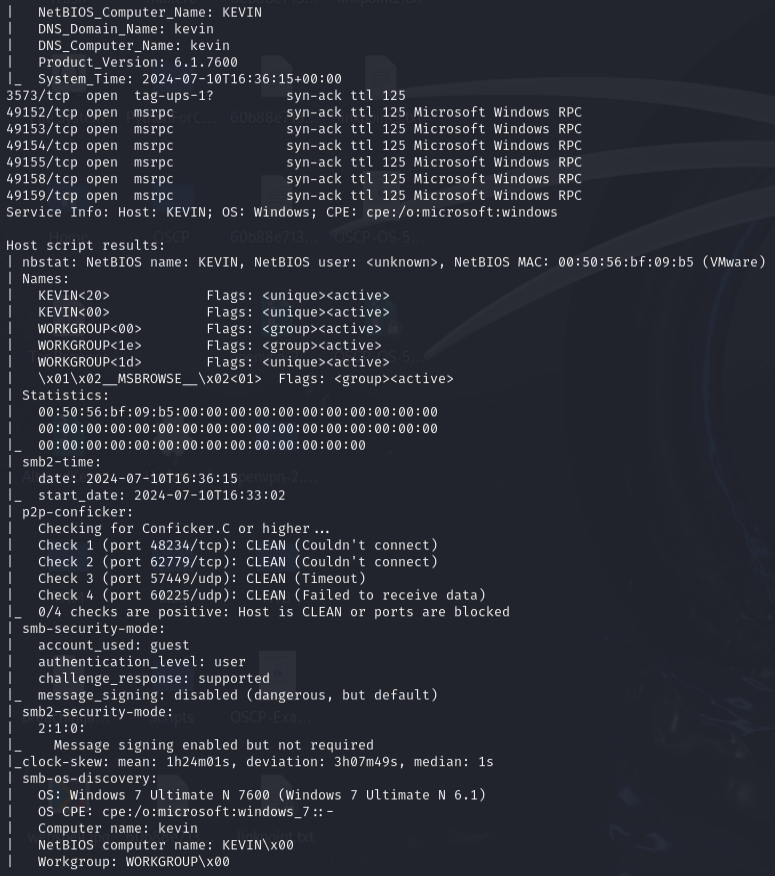 Nmap results continued