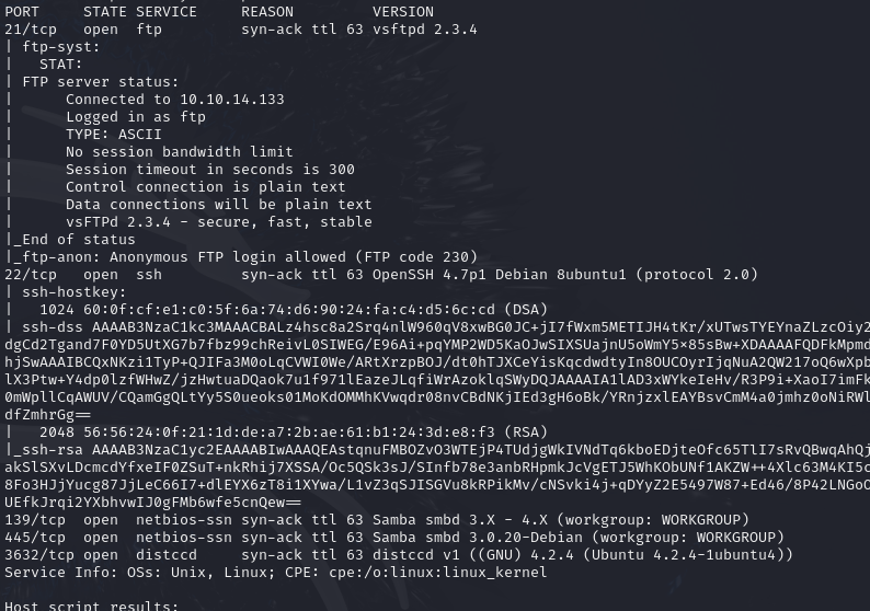 Nmap results