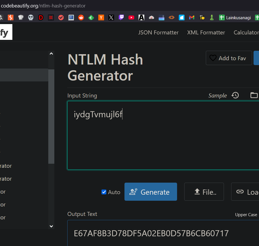 NTLM hash