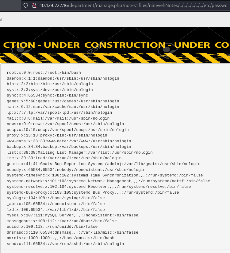 LFI /etc/passwd