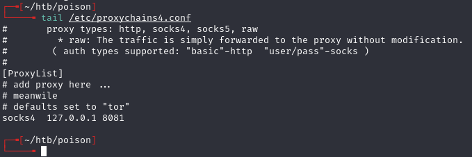 Proxychains config