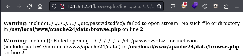 Error revealing path