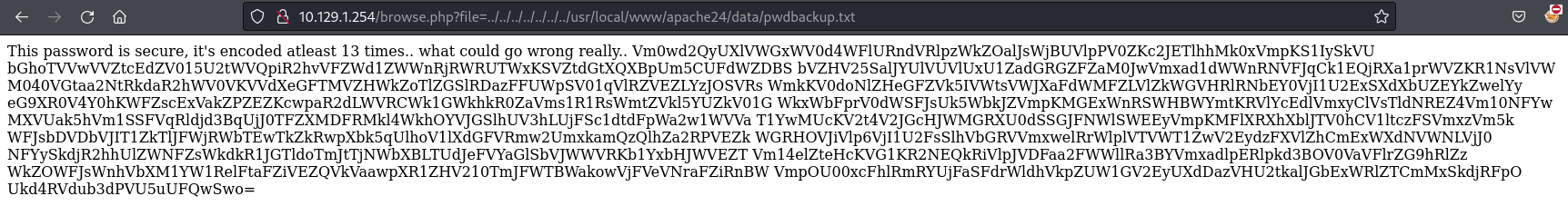 Base64 encoded password