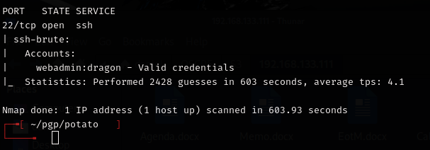 Nmap Bruteforce results