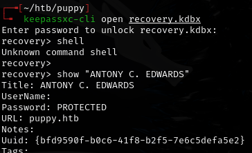 KeePass opened