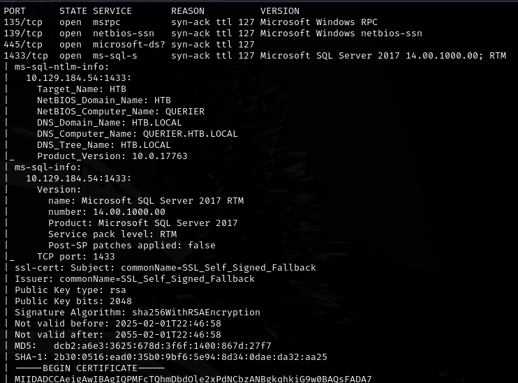 Nmap results