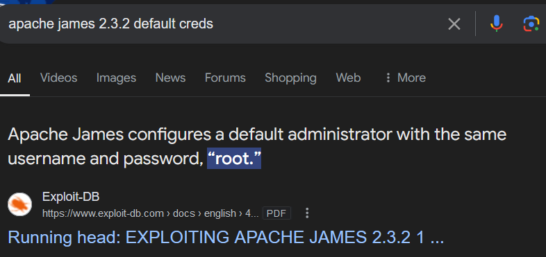 James admin connected