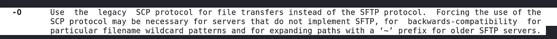 SCP -O flag