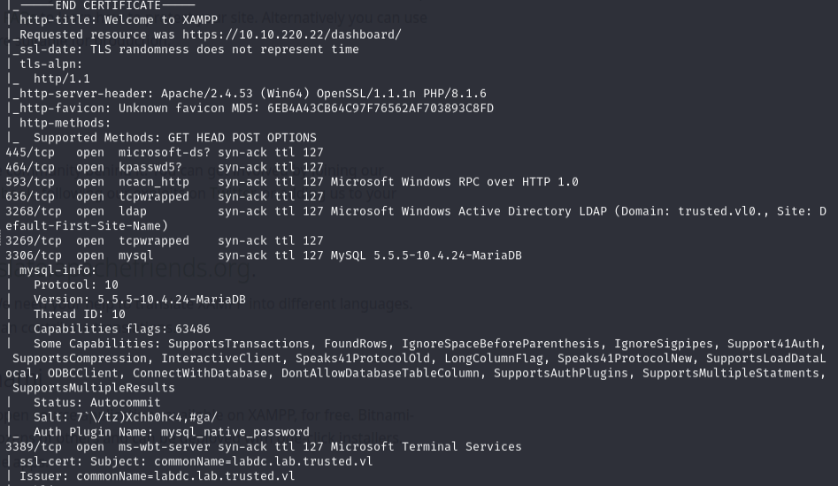Nmap host 2 continued